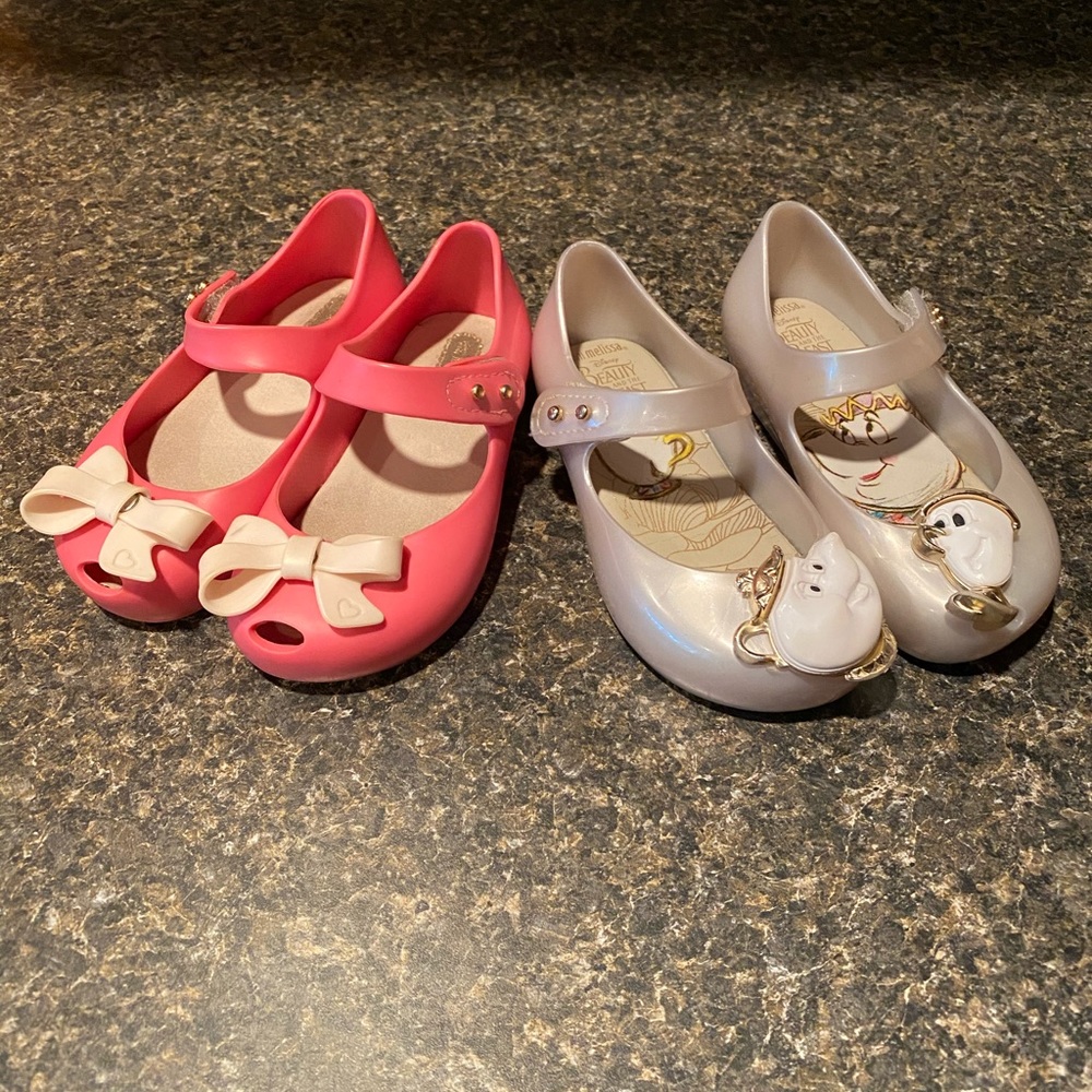 Mini Melissa pink with bow & Beauty and the beast